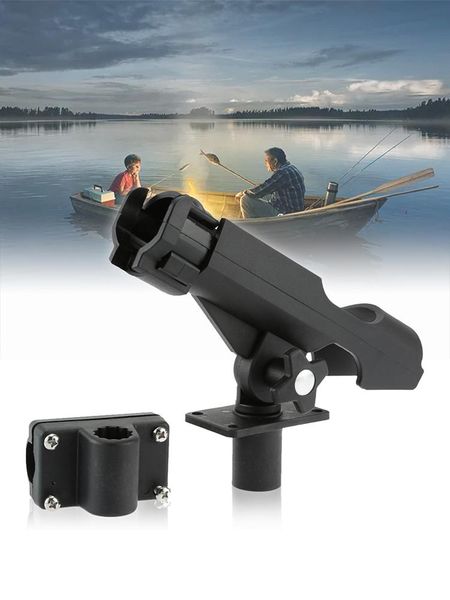 

adjustable removable 360 degree fishing kayak boat rod holder support tools accessories pole bracket rotatable tackle