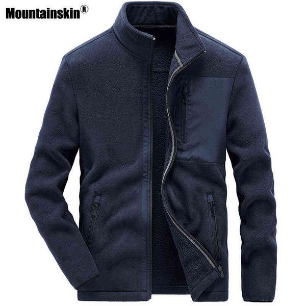 

mountainskin autumn men's outdoor fleece jackets fashion sports casual warm cardigan jackets male stand collar coats mt041 y1122, Black;brown