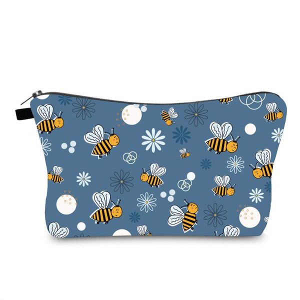 

cosmetic bags & cases 2021 3d bee printed female storage makeup women girls clutch cute cartoon travel container case