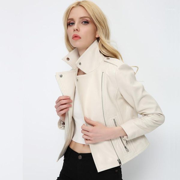 

spring autumn real genuine leather jacket women clothes 2021 100% sheepskin coat korean elegant female coats zt22871, Black