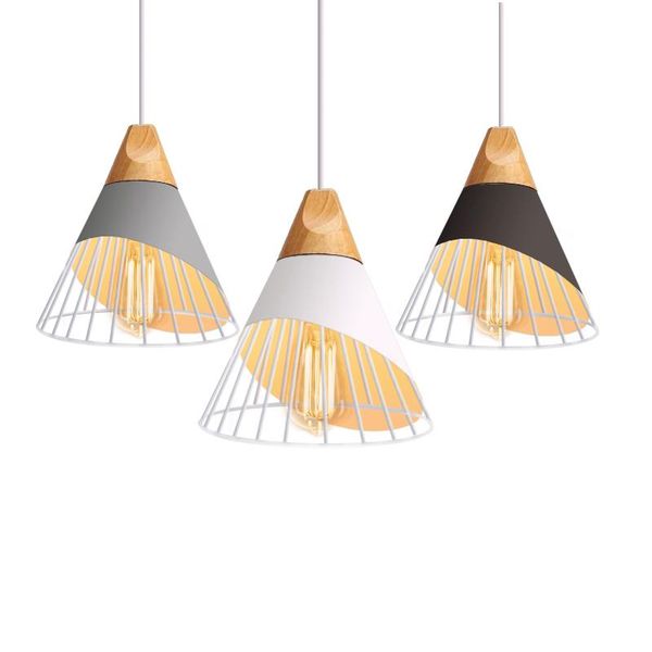 

pendant lamp modern industrial e26 e27 wood pendant lights for bedroom hanging lamp loft nordic aluminum lampshade bulb kitchen