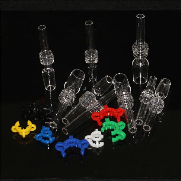 Punta al quarzo fumante per nettare 10mm 14mm 18mm Giunto Dab Cannuccia Tubo Drip Tips Domeless Quartz Nail Bangers Bong in vetro