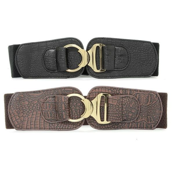 

new women's belt fashion buckle women's belt snake skin pattern small waist belt, Black;brown