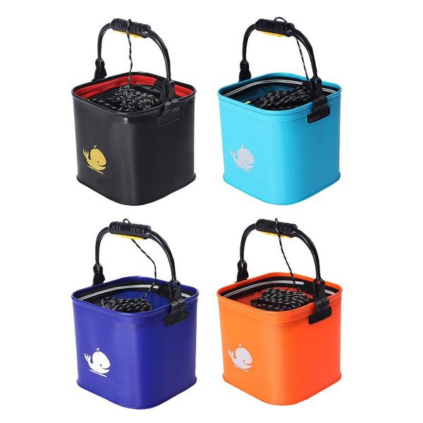 

fishing accessories boating outdoor camping large capacity bag fish bucket folding portable water container with net physical