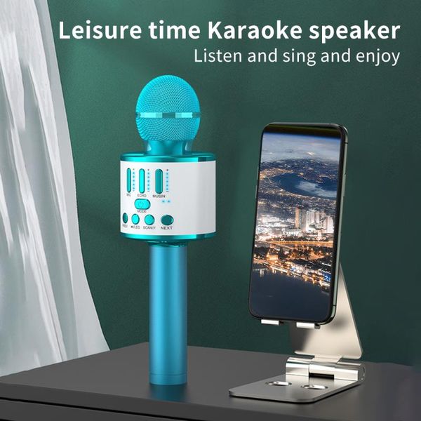

Q88k Wireless Karaoke Microphone Bluetooth Handheld Portable Speaker Home KTV Player With Dancing LED Lights Record Function
