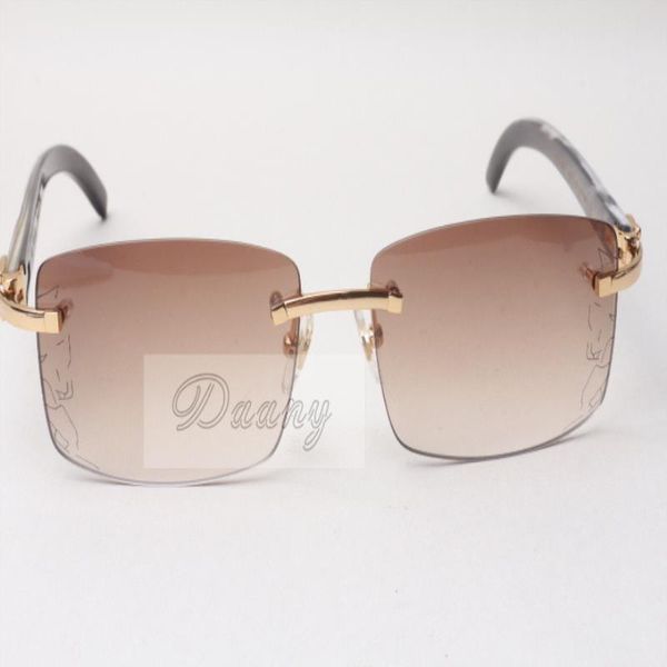 

new frameless sunglasses glasses 3524012 horn lens natural women glasses 56-18-140mm men and mix sunglasses leopard eyeglassessize: ox grcb, White;black