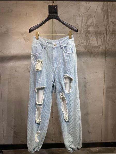 

women's jeans bh03708 fashion 2021 runway luxury european design party style clothing, Blue