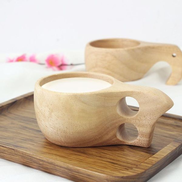 

cups & saucers wooden elephant coffee handmade nordic style traditional outdoor drinking beech wood cup kitchen accessories home gifts