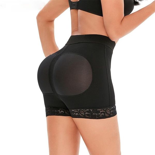

women's shapers bulifter panties body shaper buttocks hip enhancer underwear shorts brief tummy control mesh shaperwear waist trainer, Black;white