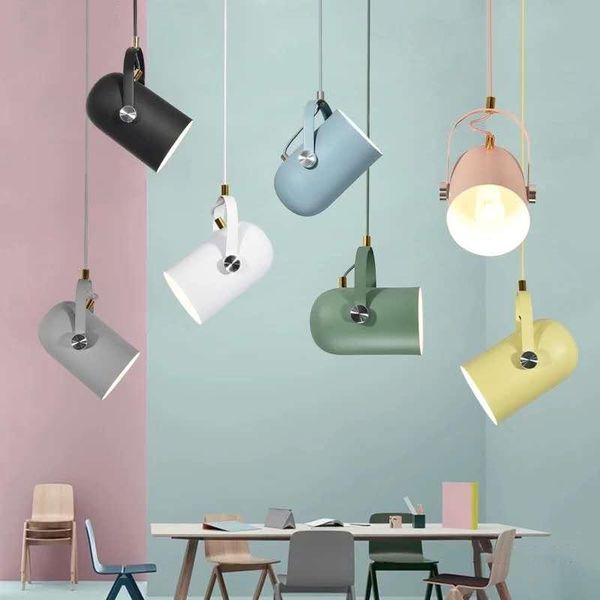 

nordic modern pendant lights colored aluminum hanglamp for living room bedroom dining room bar decor loft luminaire suspension