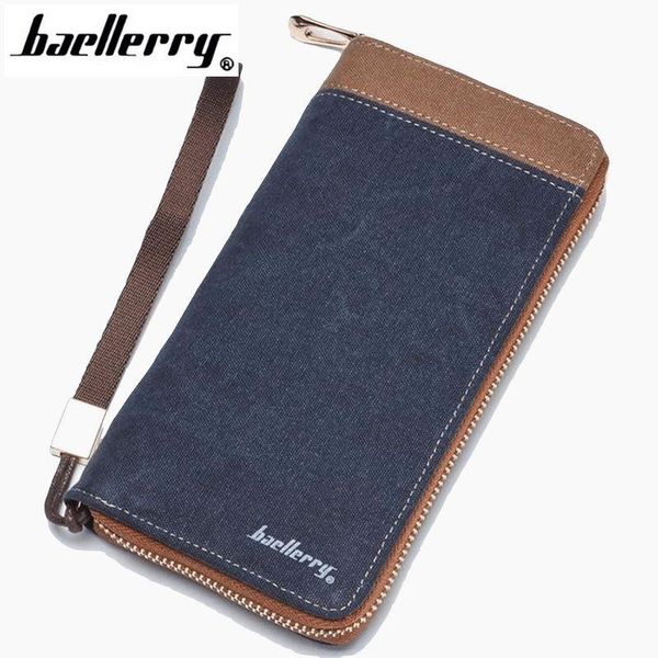 

wallets seagloca men multifunction male clutch coin pocket long zipper design canvas big capacity purse, Red;black