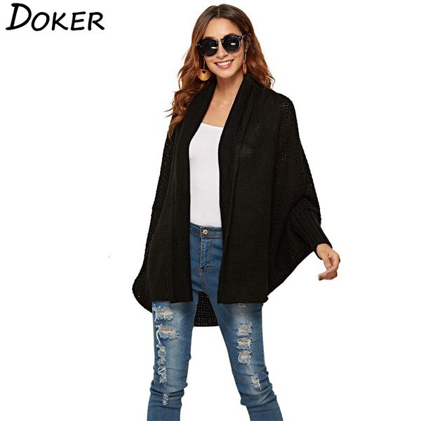 

2021 new batwing cardigan women autumn winter long sleeve open stitch knitted coat streetwear plus size sweater 7n8a, White;black