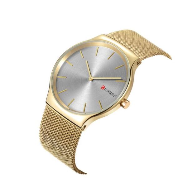 

wristwatches curren mens quartz watch men waterproof ultra thin analog clock male fashion sports watches black relogio masculin, Slivery;brown