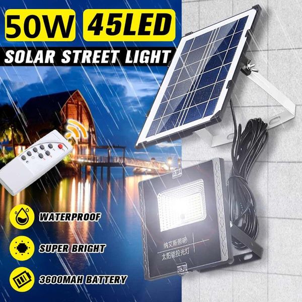 

solar lamps 50w lamp floodlight led portable spotlight outdoor street garden light waterproof wall with remote control