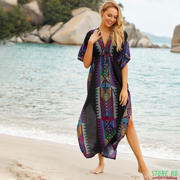 

women's swimwear plus size kaftan beach tunic women summer beachwear swimsuit cover up ladies bohemian dress robe de plage sarongs pare, White;black