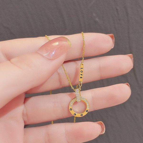 

pendant necklaces korean circle female temperament light luxury niche necklace 2021 trendy cold wind spring and summer clavicle chain, Silver