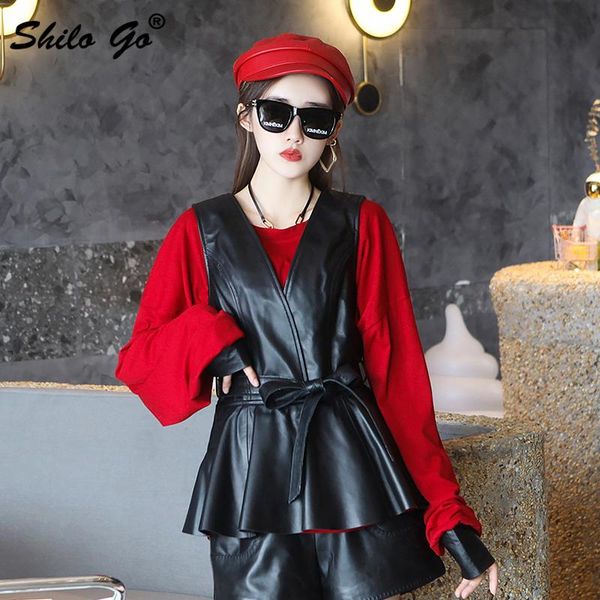 

women's leather & faux b, Black