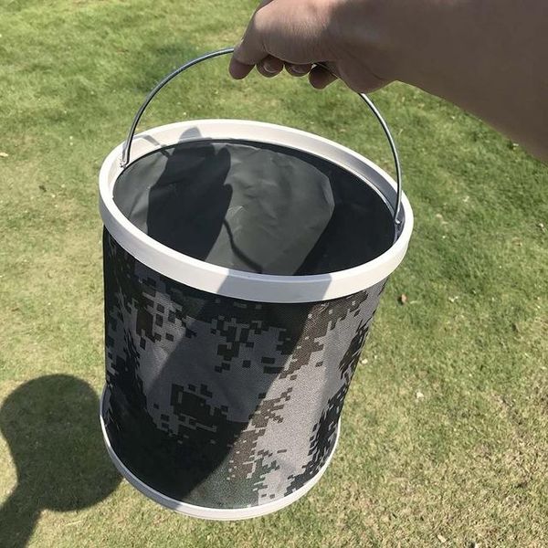 

fishing accessories camouflage color portable folding eva bucket live fish water storage tools