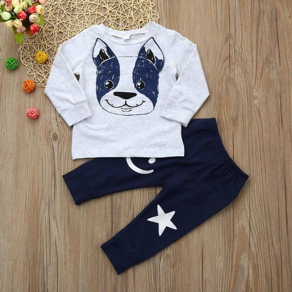 

clothing sets born baby boy autumn clothes long sleeve cartoon dog ears pullover +pants outfit children's suit tracksuit 0-24m, White