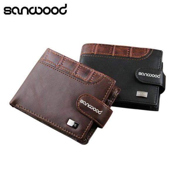 

wallets 2021 fashion men's retro faux leather id card holder money clutch coin wallet purse 6o59, Red;black