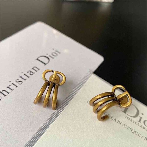 

special offer 2021 luxury designer jewelry / letter new earrings fashion brass worn 925 silver needle 3 claw self sale