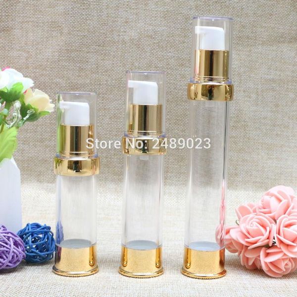 

storage bottles & jars travel mini 15ml 20ml 30ml gold airless cosmetic container plastic empty refillable bottle 100pcs/lot