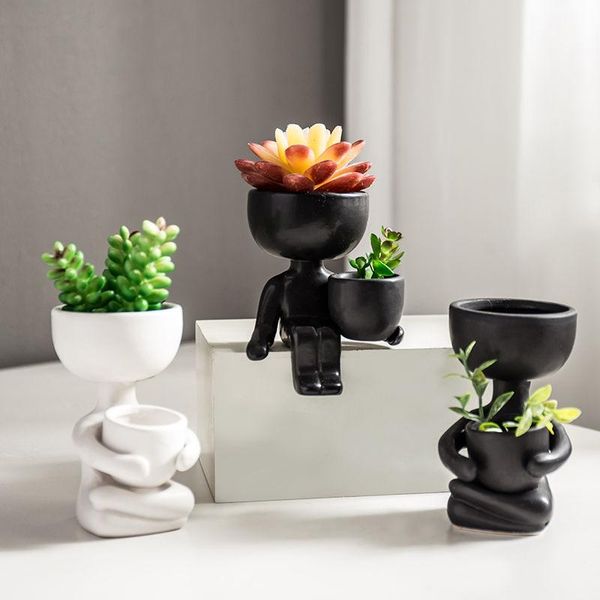 

ceramic vase nordic home decoration sculpture room decoration statue modern art figure flower pot succulents container crafts