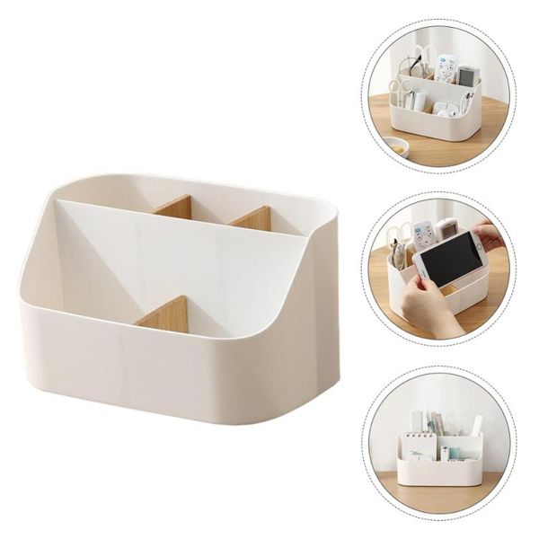 

1set table with bamboo partition box home storage box (beige)