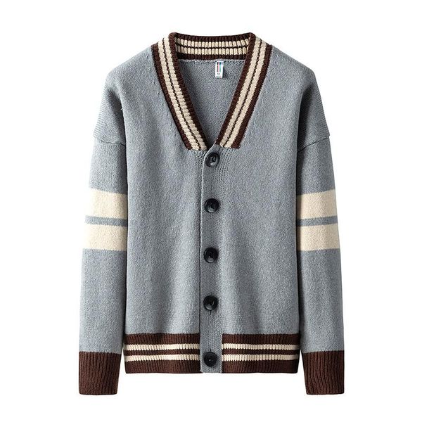 

men's sweaters korean preppy style cardigan long sleeve single button man coat patchwork sweater jacket, White;black