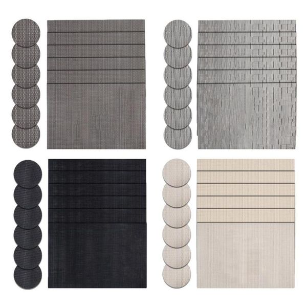 

mats & pads multi-color pvc placemats table coasters set protection square heat-resistant and washable for decoration