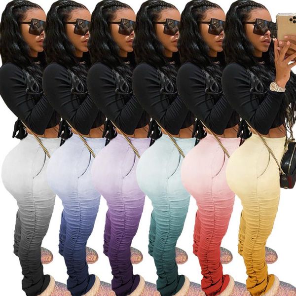 

new women mini trousers leggings flared clothing changing temperament hip-lifting slim fit long club micro color designer pants ty qqru, Black
