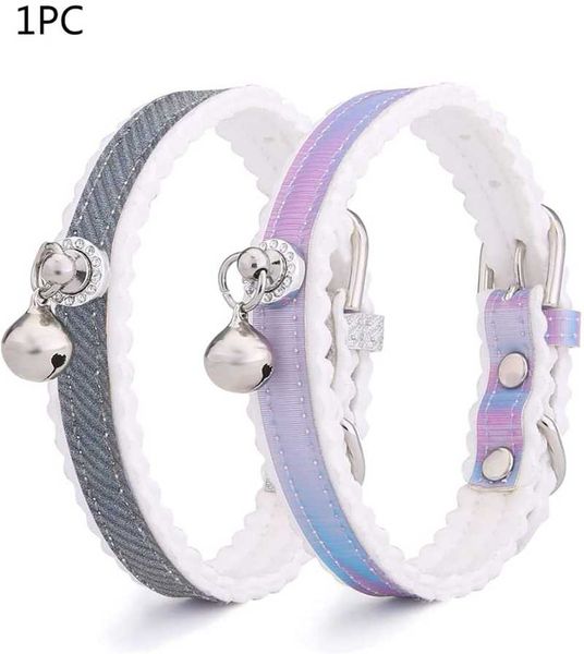 

cat collars & leads pet traction collar gradient color bell small dog adjustable durable and comfortable basic leather