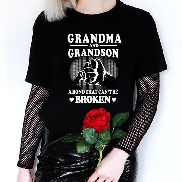 

grandma and grandson printed t-shirts women summer graphic tee fashion vogue t shirt women cotton crew neck harajuku female, White
