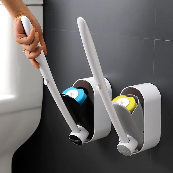 

bath accessory set disposable toilet brush cleaner holder sponge heads cleaning system tool bathroom accessories