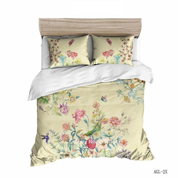 

bedding sets home textile watercolor small fresh flowers set 2-3 pieces of down bed cover pillowcase beauty girl bedroom decoration