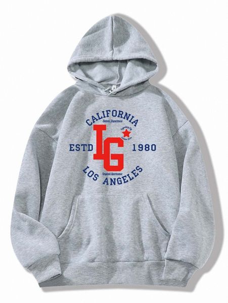 

letter graphic drawstring kangaroo pocket hoodie r5an#, White;black