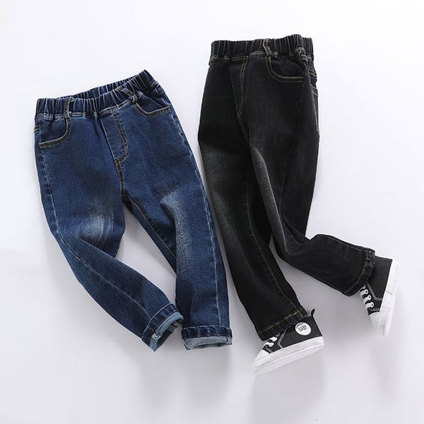 

autumn winter ripped jeans for kids casual toddler denim pants boys girls trousers teenager casual clothing 1-10years 210303, Blue