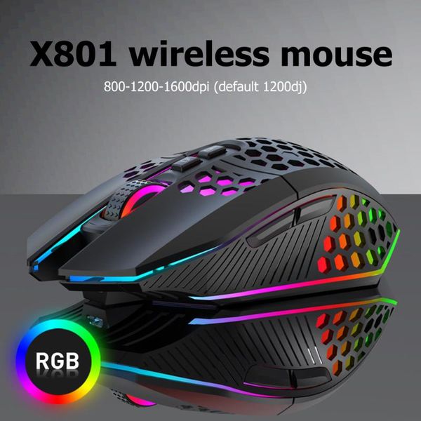

mice gaming mouse rechargeable 2.4g wireless 8 keys 1600dpi adjustable ergonomic rgb led backlit gamer for lappc