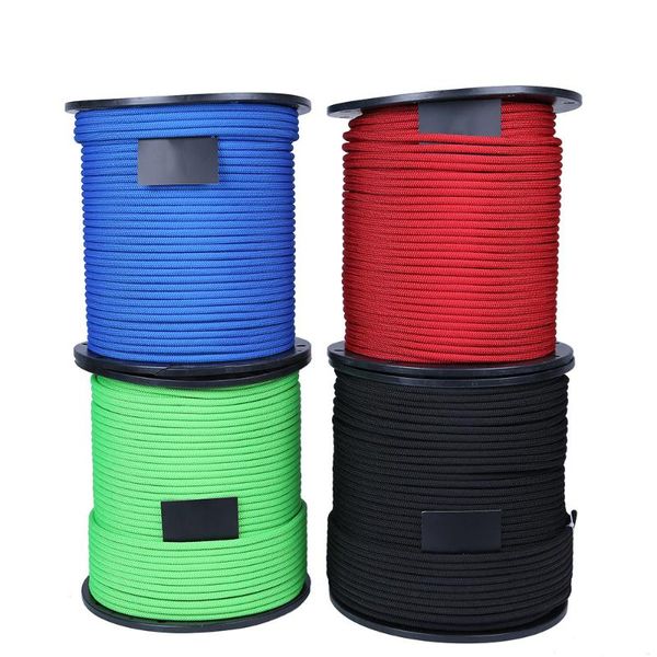 

10m professional rock climbing static rope 8mm diameter 10kn rappelling rope high strength cord safety climbing ropes