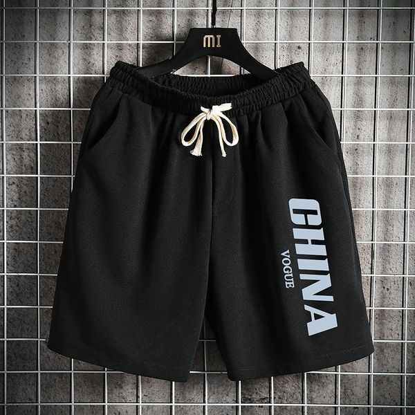 

men's shorts high street mens reflective letter printing fashion summer men 2021 casual sports pants gym joggers, White;black