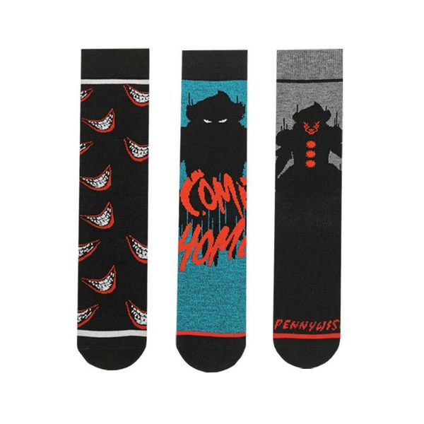 

men's socks cool personality black smile mouth dark monster stare at letter tide cotton casual