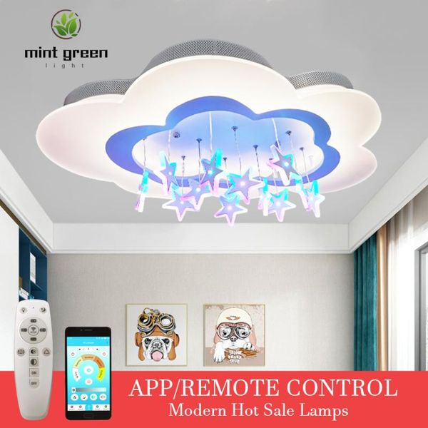 

ceiling lights light fixture child room lamp hanging stars led kid's cloud and