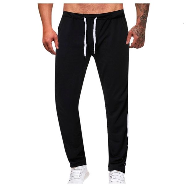 

feitong streetwear casual new joggers men fashion outdoor sport running long broek, Black