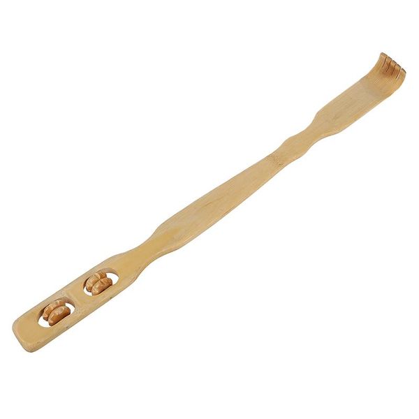 

massage gun sodial(r) 19" handy bamboo massager back scratcher stick w roller