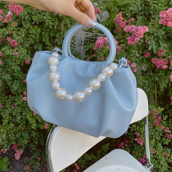 

evening bags cloud pearl chain purses women shoulder crossbody 2021 luxury designer handbags ladies messenger high quality