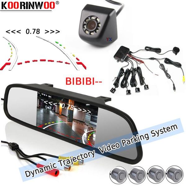 

car rear view cameras& parking sensors koorinwoo sensor dynamic trajectory reverse camera buzzer radars show distance on monitor for audio s