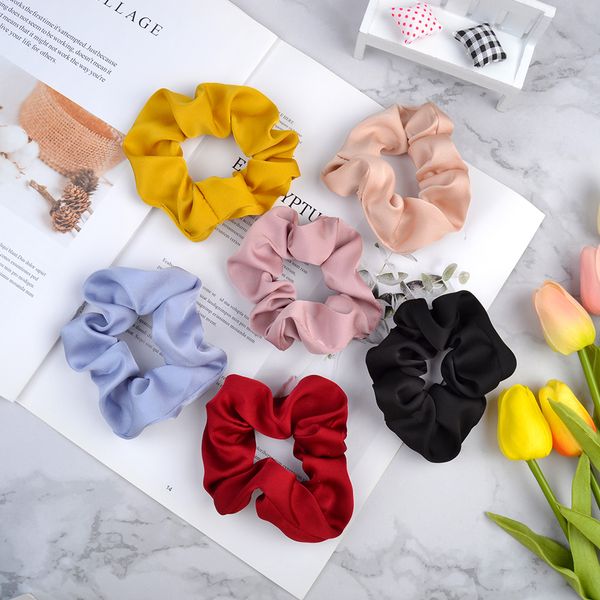

6colors winter scrunchie elastic hair bands for women girls ponytail holder hair rope headband headwear hair accessories, Pink