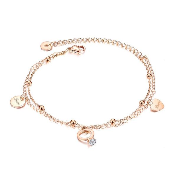 

fate love brand anklets for women ladies simple style foot chains silver rose gold color fashion jewelry, Red;blue