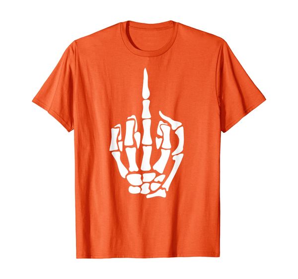 

funny skeleton middle finger t-shirt, White;black