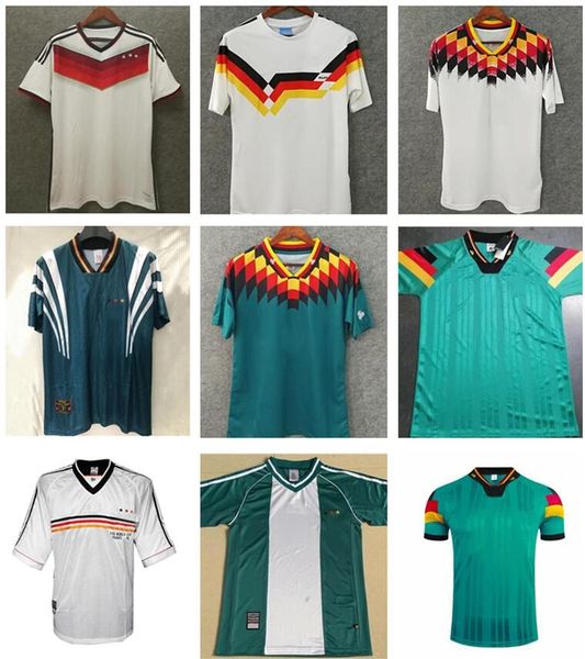 

1988 1994 1996 1998 2006 2014 retro soccer jersey vintage voller 1990 klinsmann football shirts moller camiseta matthaus mill kohler maillot, Black;yellow
